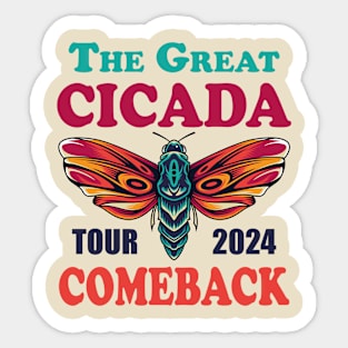 Cicada Fest 2024 Great Eastern Brood X USA 2024 Magicicada Entomology Great Cicada Insect Comeback Tour 2024 Sticker